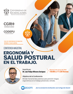 Cartel de la Conferencia: Ergonomía y salud postural en el trabajo