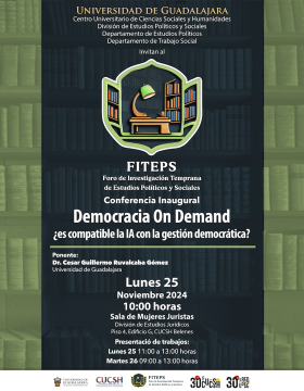 Cartel de la Conferencia inaugural: Democracia On Demand ¿Es compatible la IA con la gestión democrática?