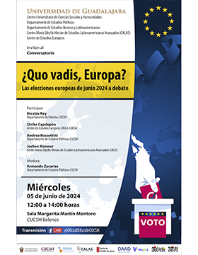 Cartel del Conversatorio: ¿Quo vadis, Europa?