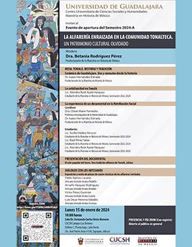 Cartel del Conversatorio: La alfarería enraizada en la comunidad tonalteca. Un patrimonio cultural olvidado