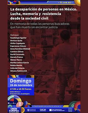 Cartel del Conversatorio: La desaparición de personas en México. Lucha, memoria y resistencia desde la sociedad civil