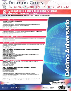 Cartel del Conversatorio sobre Derecho Global: 10 años de ciencia abierta