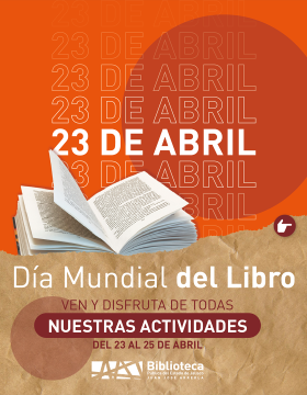 Cartel del Día Mundial del Libro en la Biblioteca Pública del Estado de Jalisco “Juan José Arreola”