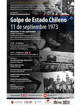 Cartel del Evento conmemorativo: Golpe de Estado Chileno, 11 de septiembre de 1973