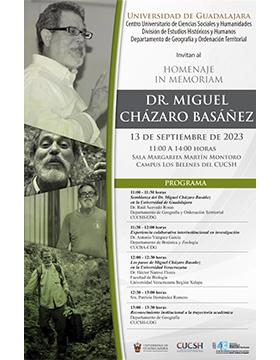 Cartel del Homenaje in memoriam Dr. Miguel Cházaro Basáñez