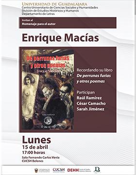 Cartel del Homenaje para el autor Enrique Macías
