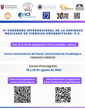 Cartel del IV Congreso Internacional de la Sociedad Mexicana de Ciencias Urogenitales, A.C.