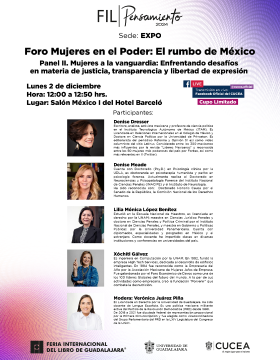 Cartel del Panel: "Mujeres a la vanguardia: Enfrentando desafíos en materia de justicia, transparencia y libertad de expresión"