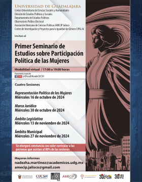 Cartel del Primer Seminario de Estudios sobre Participación Política de las Mujeres