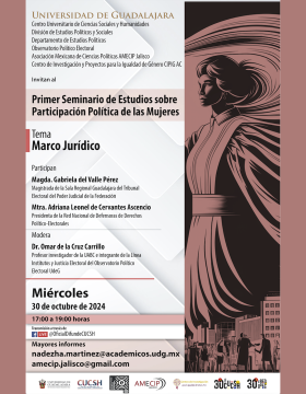 Cartel del Primer Seminario de Estudios sobre Participación Política de las Mujeres