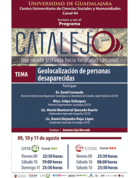 Cartel del Programa Catalejo: "Geolocalización de personas desaparecidas"