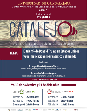 Cartel del Programa Catalejo: "El triunfo de Donald Trump en Estados Unidos y sus implicaciones para México y el mundo"