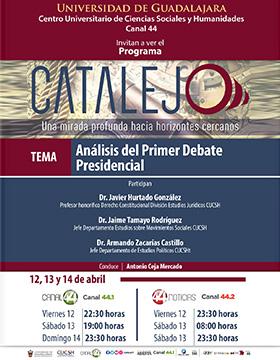 Cartel del Programa Catalejo: "Análisis del primer debate presidencial”