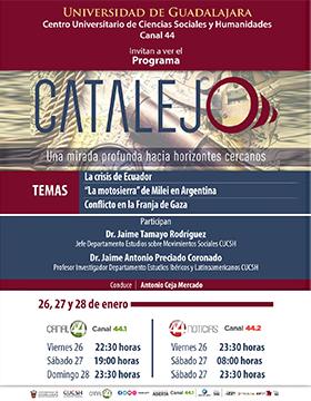 Cartel del Programa Catalejo: "La crisis de Ecuador, 'La motosierra' de Milei en Argentina y Conflicto en la Franja de Gaza"