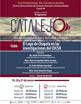 Cartel del Programa Catalejo: " El Lago de Chapala en las investigaciones del CUCSH"