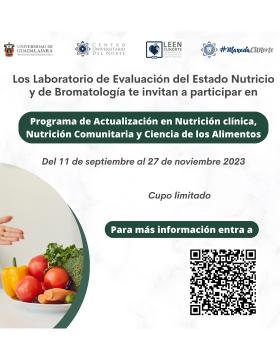 Cartel del Programa de Actualización en Nutrición Clínica, Nutrición Comunitaria y Ciencia de los Alimentos del CUNorte
