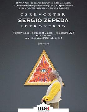 Cartel del Recorrido guiado por el artista Sergio Zepeda en su exposición: RETROVERSO