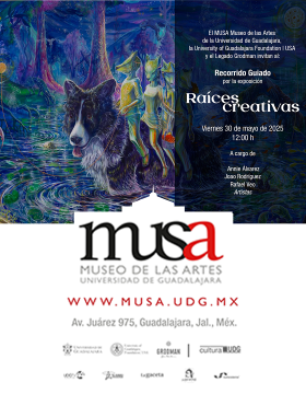 Cartel del Recorrido guiado por la exposición: Raíces creativas