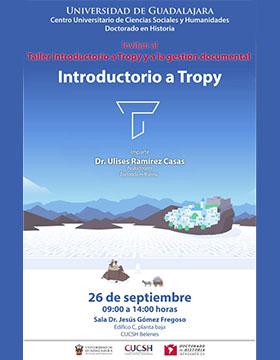 Cartel del Taller Introductorio a Tropy y a la gestión documental