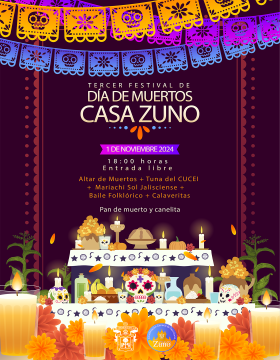 Cartel del Tercer Festival de Día de Muertos Casa Zuno