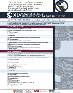 Cartel del XLV Aniversario de la Licenciatura en Geografía 1980-2025