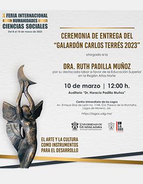 Ceremonia de entrega del "Galardón Carlos Terrés 2023" otorgado a la Dra. Ruth Padilla Muñoz
