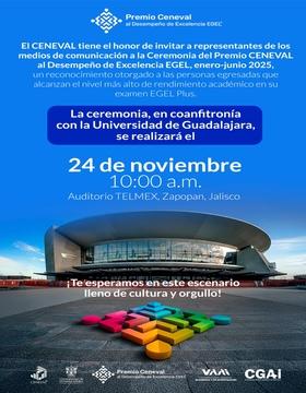 Cartel de la Ceremonia del Premio Ceneval al Desempeño de Excelencia Egel