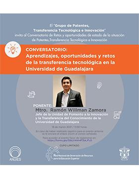 Conversatorio: Aprendizajes, oportunidades y retos de la transferencia tecnológica en la Universidad de Guadalajara