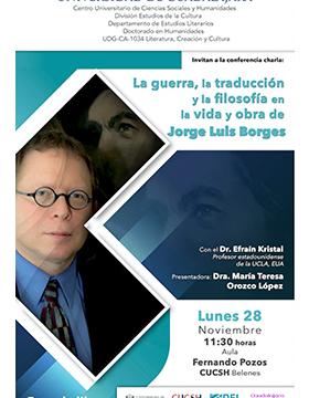 Conferencia charla La guerra, la traducción y la filosofía en la vida y obra de Jorge Luis Borges