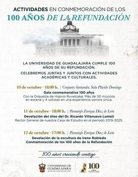 Cartel de Actividades en conmemoración de los 100 años de la Refundación