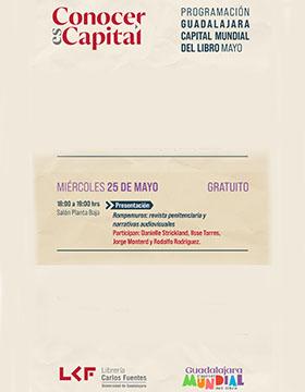 Conocer es Capital, programación Guadalajara Capital Mundial del Libro Mayo