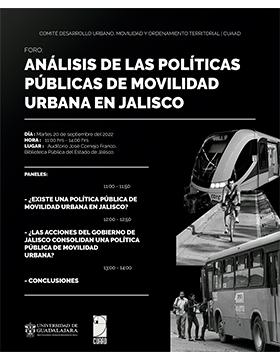 Foro de Análisis de Políticas Públicas de Movilidad Urbana en Jalisco