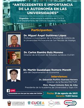 Webinar: Antecedentes e importancia de la autonomía en las universidades