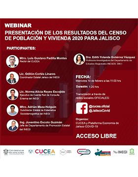 Webinar: Presentación de los resultados del Censo de Población y Vivienda 2020 para Jalisco