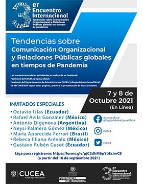 3er Tercer Encuentro Internacional “Tendencias sobre Comunicación Organizacional y Relaciones Públicas globales en tiempos de pandemia”