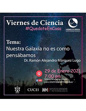 Cartel informativo - Conferencia: Nuestra Galaxia no es como pensábamos