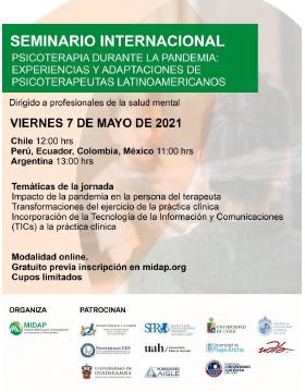 Seminario Internacional: “Psicoterapia durante la pandemia: Experiencias y adaptaciones de psicoterapeutas latinoamericanos”