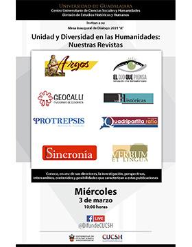 Mesa inaugural de diálogo 2021A: Unidad y Diversidad en las Humanidades: Nuestras Revistas