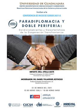 Conferencia de inicio de cursos 2021-A: Paradiplomacia y doble periferia: Condicionamientos y características de la cooperación transfronteriza