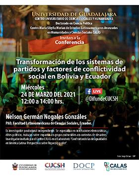 Conferencia: Transformación de los sistemas de partidos y factores de conflictividad social en Bolivia y Ecuador