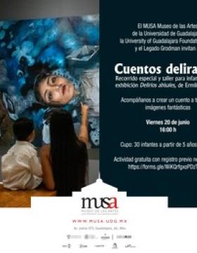 Cartel de Cuentos delirantes. Recorrido y taller
