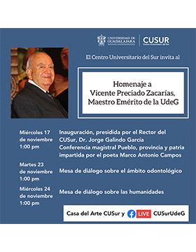 Homenaje a Vicente Preciado Zacarías, Maestro Emérito de la UdeG
