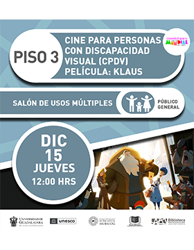 Cine para personas con discapacidad visual (CPDV).  Película: “Klaus”.