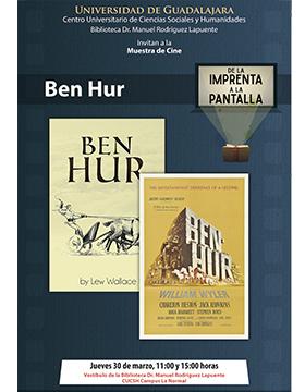 Grafico de la Muestra de cine: De la imprenta a la pantalla. Exhibición de la película: Ben Hur