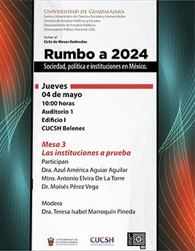 Grafico del Ciclo de mesas redondas: Rumbo a 2024. Sociedad, política e instituciones en México