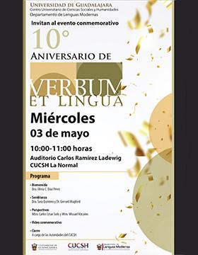 Grafico del Evento conmemorativo por el 10º Aniversario de la Revista Verbum Et Lingua