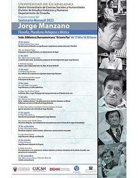 Grafico del Seminario Mensual 2023: “Jorge Manzano. Filosofía, pluralismo religioso y mística"
