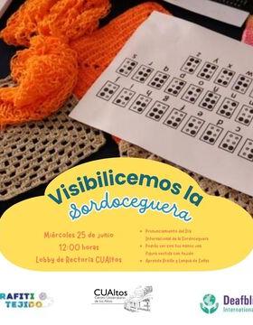 Cartel de Grafiti Tejido "Visibilicemos la sordoceguera"