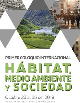  Cartel para promocionar el Primer Coloquio Internacional Hábitat, Medio Ambiente y Sociedad