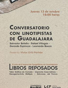 Conversatorio con linotipistas de Guadalajara.